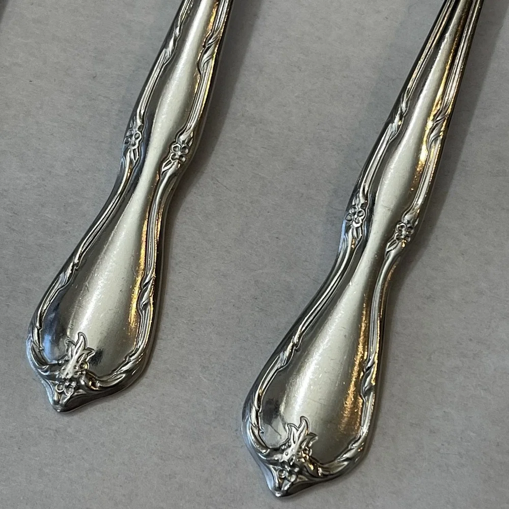 5 Insico International Silver Stainless Teaspoons Victorian Charm Embassador